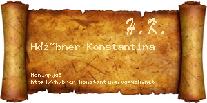 Hübner Konstantina névjegykártya